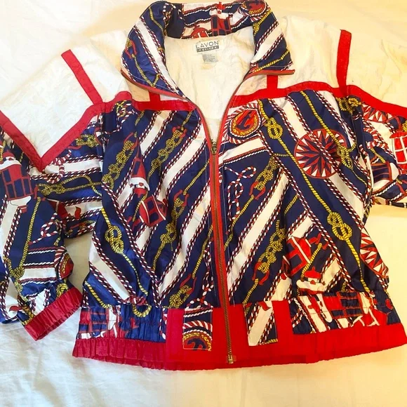 vintage 80S Polyester Windbreaker Size Medium Petite - Picture 2 of 7